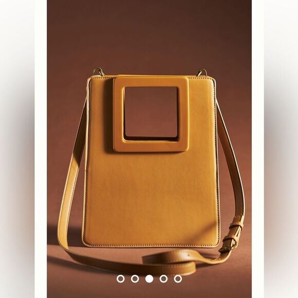 Square-Handle Satchel color Tan By Anthropologie - Picture 4 of 6